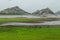 River of jawai dam is greener and also water and mounten beautiful sky summer