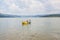 River kayaker man , kayaking on Danube river