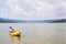 River kayaker man , kayaking on Danube river