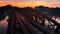 river Kwai bridge at dawn, Kanchanaburi