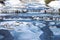 River Labe Elbe with ice in winter in the ski areal Spindleruv Mlyn