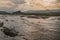 River at the lahar mudflow remnants at Pinatubo volcano, Philippin