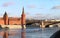 River landscape with the Moscow Kremlin towers