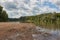 River landscape with sand banks, Tisza