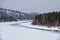 River Lebed\\\' near Altai village Ust\\\'-Lebed\\\' in winter season