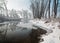 River Little Danube after snow fall