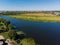 River Matyra in Gryazi city in Russia, aerial survey