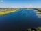 River Matyra in Gryazi city in Russia, aerial survey