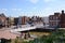 River Medway flows under Tonbridge High Street in Kent, England