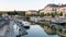 River Meuse in Verdun with boats on a summer evening