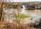 River Mole near Cobham in Surrey in Flood February 2020