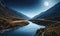 the river with the moon. bizarre landscape conceptual visual art natural fantasy art