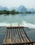 River, Mountain and Bamboo raft