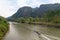 River and mountainous landscape in Vang Vieng