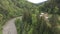 River in the mountains. Carpathians. Ukraine. Aerial.