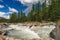 River in the mountains. landscape.