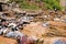 River after mudflow in the mountains