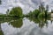 River Nabao floating through Tomar, Portugal. garden