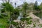 River Nabao floating through Tomar, Portugal. garden