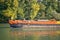 River navigation in France. Barge on Seine