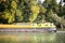 River navigation in France. Barge on Seine