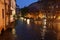 River by night in Treviso, Italy