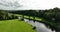 River Nore against the backdrop of an ancient bridge 4k