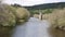 River Oich Fort Augustus Scotland UK Scottish Highlands popular tourist village next to Loch Ness with bridge tower