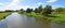 The River Ouse at  Great Barford Bedfordshire England with canoe