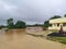 River over flowing and floods