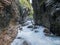 The river in Partnach Gorge of mountains in Bavaria