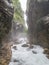 The river in Partnach Gorge of mountains in Bavaria, Germany