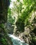 The river in Partnach Gorge of mountains in Bavaria, Germany