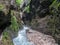 The river in Partnach Gorge of mountains in Bavaria, Germany