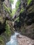 The river in Partnach Gorge of mountains in Bavaria, Germany