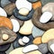 River pebbles hand drawn background