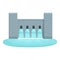 River power station icon cartoon vector. Hydro plant