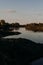 The river with a quiet current and clouds reflected in it, Soz , Gomel, Belarus