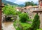 River Quiviesa, through San Cayetano bridge in Potes, Cantabria, Spain