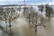 The river Rhine is flooding the city of Duisburg