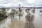 The river Rhine is flooding the city of Duisburg