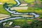 The river and rice field in BacSon - Vietnam