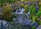 River rocks waterfall in countryside