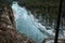 River and rocky coast in the taiga