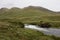 River in rural Connemara in western Ireland showing countryside