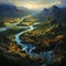 The River's Serenade: Revealing the harmonious dance of a winding river among stunning landscapes