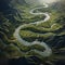 The River's Serenade: Revealing the harmonious dance of a winding river among stunning landscapes