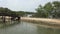 River scene with the bridge in southern Vietnam