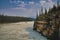 The river section of Athabasca Falls.   Jasper AB Canada