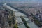 River Seine and modern city centre, Paris, France